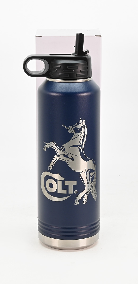 Colt Rampant Stallion 40oz Navy Blue Water Bottle